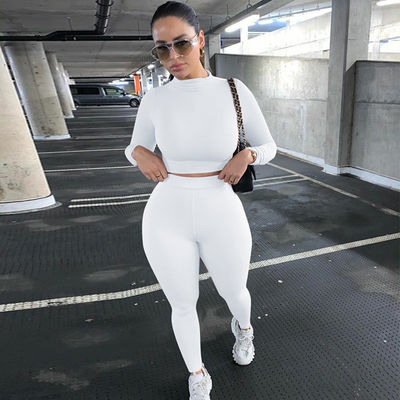 Slim Sexiest Workout Clothing Fashion Solid Color Casual Crop Sexy Fitness Outfits