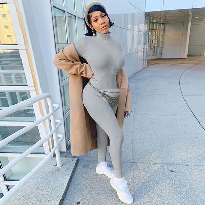 Winter Sexy Sports Outfits Workout Jumpsuit High Neck Slim Fitness Fitness Jumpsuit