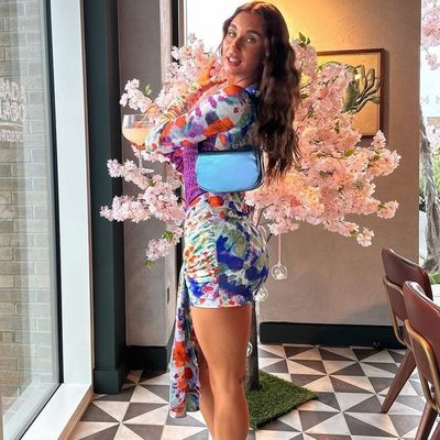 Paket Mode Gaun Hip Susu Sutra seksi renda sampai Spice Girl Print Tas Hip Rok