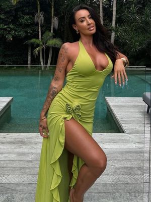 Custom Musim semi dan musim panas Fashion Baru Warna Solid seksi Langsing Pinggang Tinggi V-neck Halter Pakaian Wanita