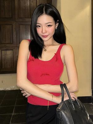 Musim semi dan musim panas baru busur langsing tanaman kasual nyaman dengan apapun rompi pendek wanita