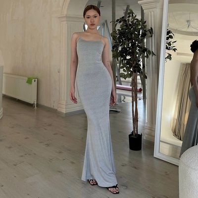 Gaya Eropa dan Amerika Wanita Musim Panas Baru Seksi Satu-garis Kerah Kupu-kupu Pembakaran Pola Pinggang Slimming Halter Pakaian