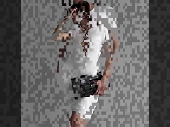 Fashion berongga seksi slim-fit bungkus pinggul lengan pendek gaun